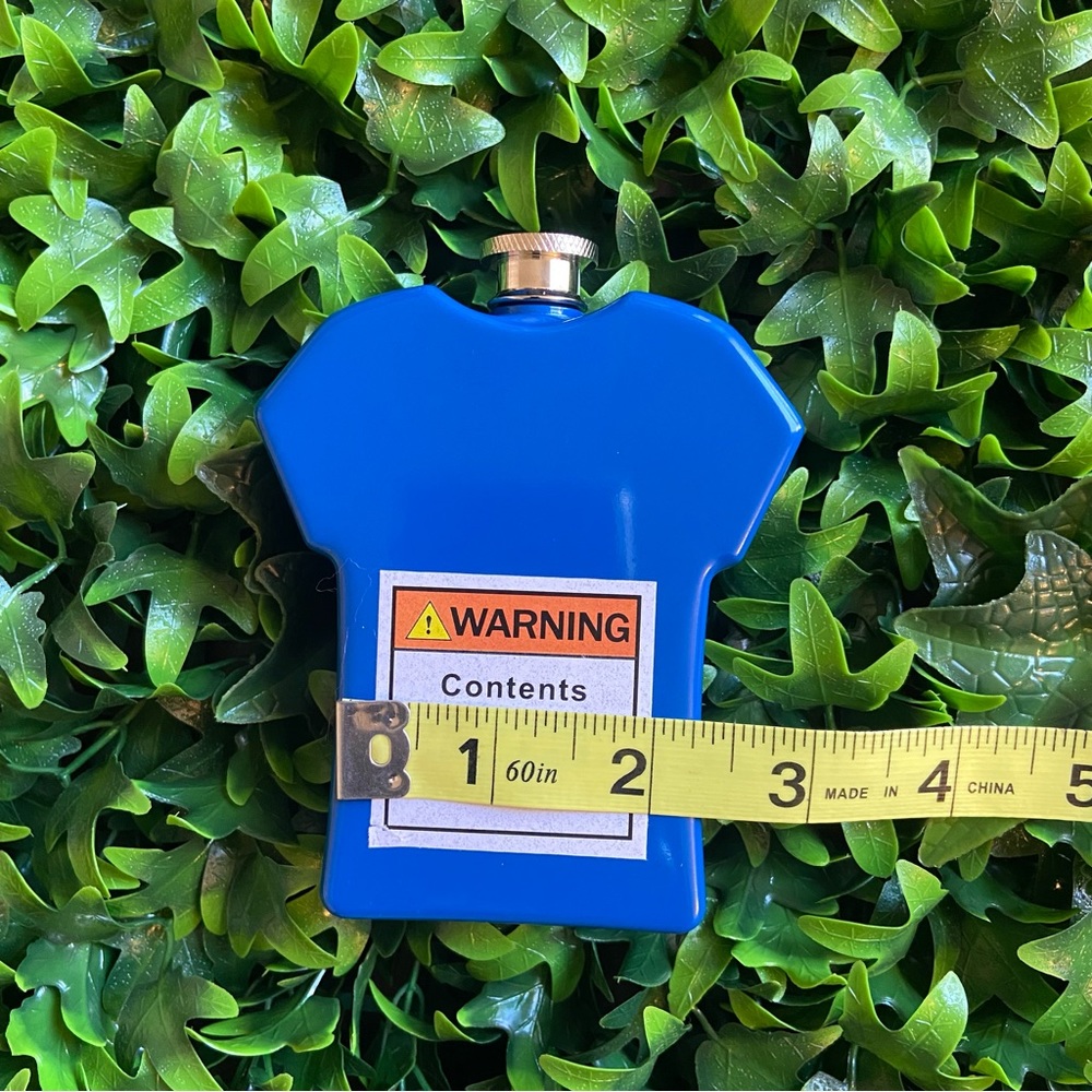 Blue Flasks are so fun to keep your spirits in. Measurements are in photos.